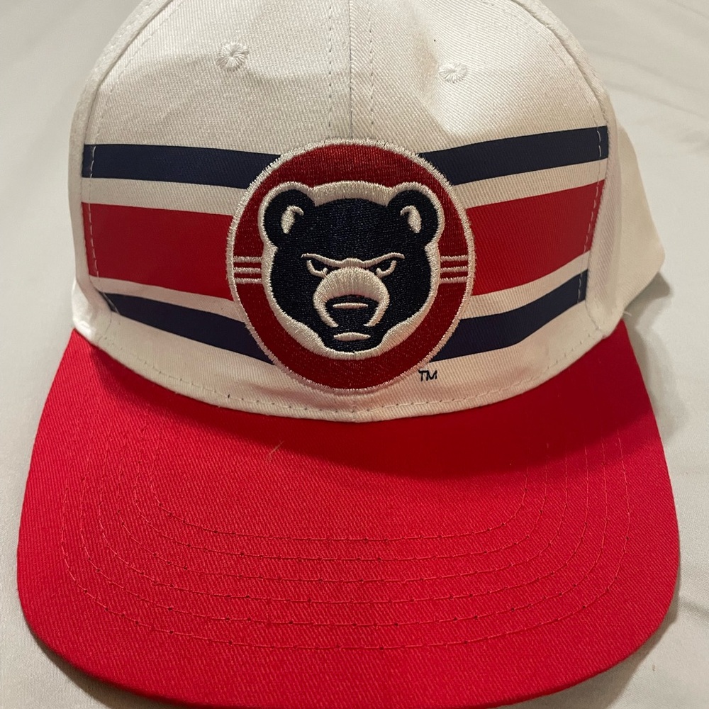 MLB Chicago Cubs Red and White Cap with Bear Logo